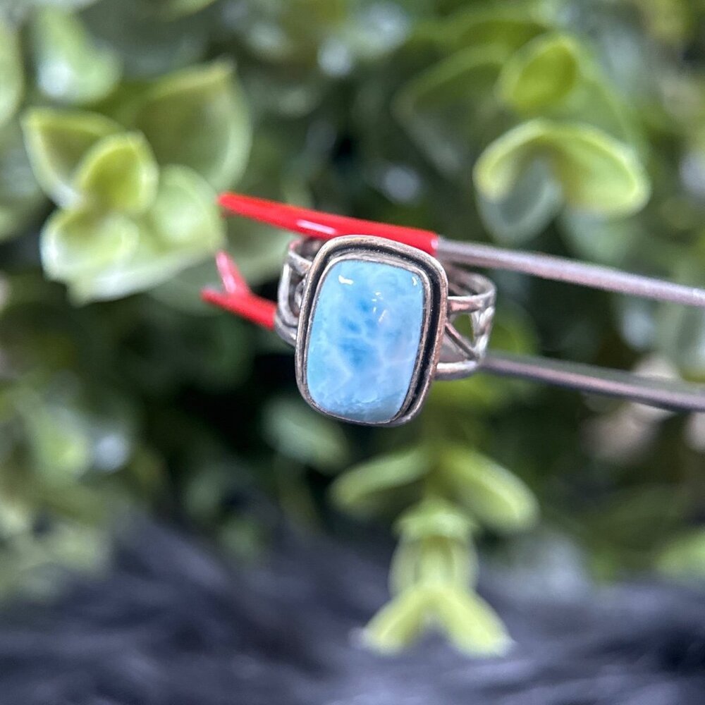 Silver 925 Larimar Ring - image 2